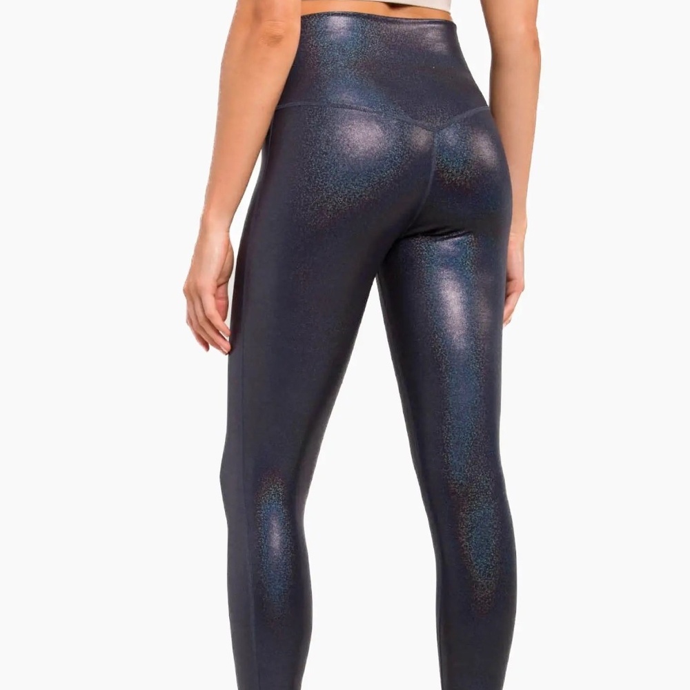 High Waisted Black Holographic Leggings